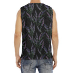 Embroidery Lavender Pattern Print Men's Fitness Tank Top