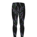 Embroidery Lavender Pattern Print Men's Leggings