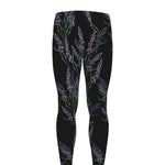 Embroidery Lavender Pattern Print Men's leggings
