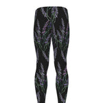 Embroidery Lavender Pattern Print Men's leggings