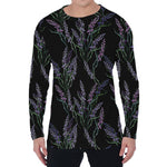 Embroidery Lavender Pattern Print Men's Long Sleeve T-Shirt