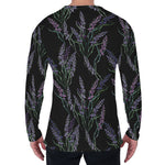 Embroidery Lavender Pattern Print Men's Long Sleeve T-Shirt