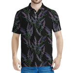 Embroidery Lavender Pattern Print Men's Polo Shirt