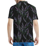 Embroidery Lavender Pattern Print Men's Polo Shirt