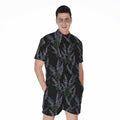 Embroidery Lavender Pattern Print Men's Romper