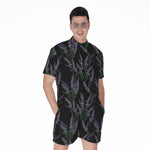 Embroidery Lavender Pattern Print Men's Rompers