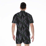Embroidery Lavender Pattern Print Men's Rompers