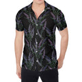 Embroidery Lavender Pattern Print Men's Shirt