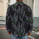 Embroidery Lavender Pattern Print Men's Shirt Jacket