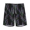 Embroidery Lavender Pattern Print Men's Athletic Shorts