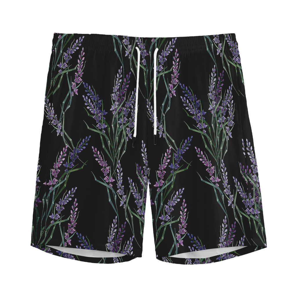 Embroidery Lavender Pattern Print Men's Sports Shorts