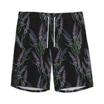 Embroidery Lavender Pattern Print Men's Sports Shorts