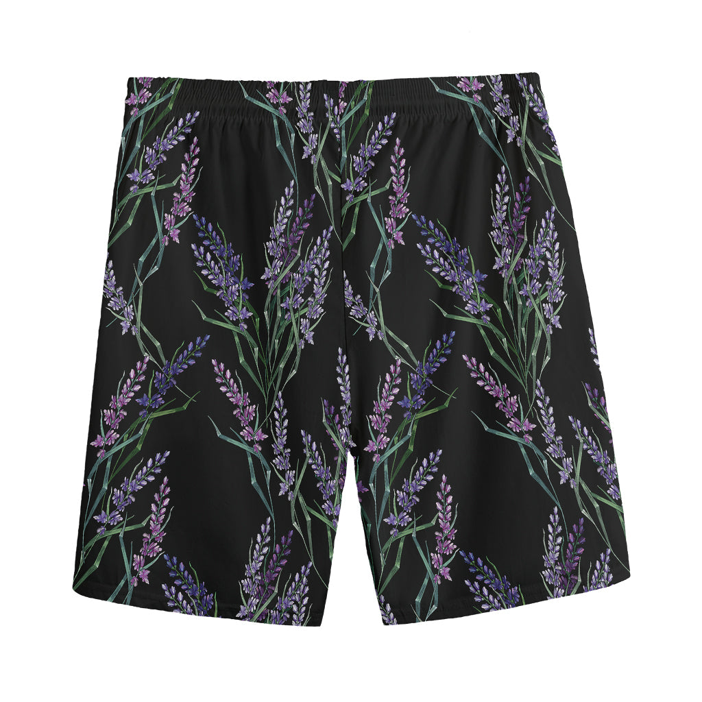 Embroidery Lavender Pattern Print Men's Sports Shorts