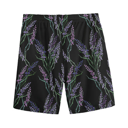 Embroidery Lavender Pattern Print Men's Sports Shorts