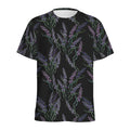 Embroidery Lavender Pattern Print Men's Athletic T-Shirt