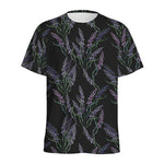 Embroidery Lavender Pattern Print Men's Sports T-Shirt