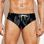 Embroidery Lavender Pattern Print Men's Swim Briefs