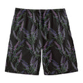 Embroidery Lavender Pattern Print Men's Swim Trunks
