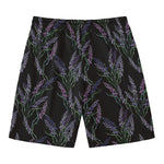 Embroidery Lavender Pattern Print Men's Swim Trunks