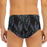Embroidery Lavender Pattern Print Men's Triangle Swim Briefs