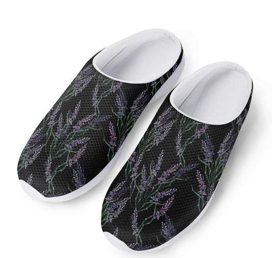 Embroidery Lavender Pattern Print Mesh Casual Shoes