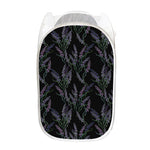 Embroidery Lavender Pattern Print Mesh Laundry Hamper