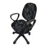 Embroidery Lavender Pattern Print Office Chair Cover