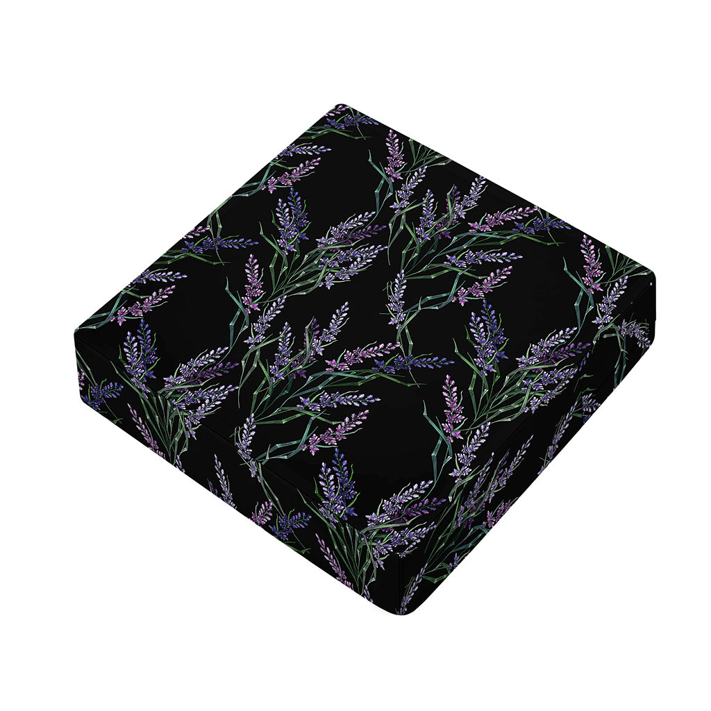 Embroidery Lavender Pattern Print Outdoor Seat Cushion Cover