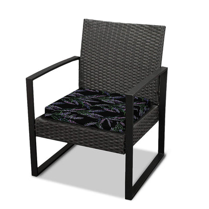Embroidery Lavender Pattern Print Outdoor Seat Cushion Cover