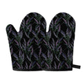Embroidery Lavender Pattern Print Oven Mitts