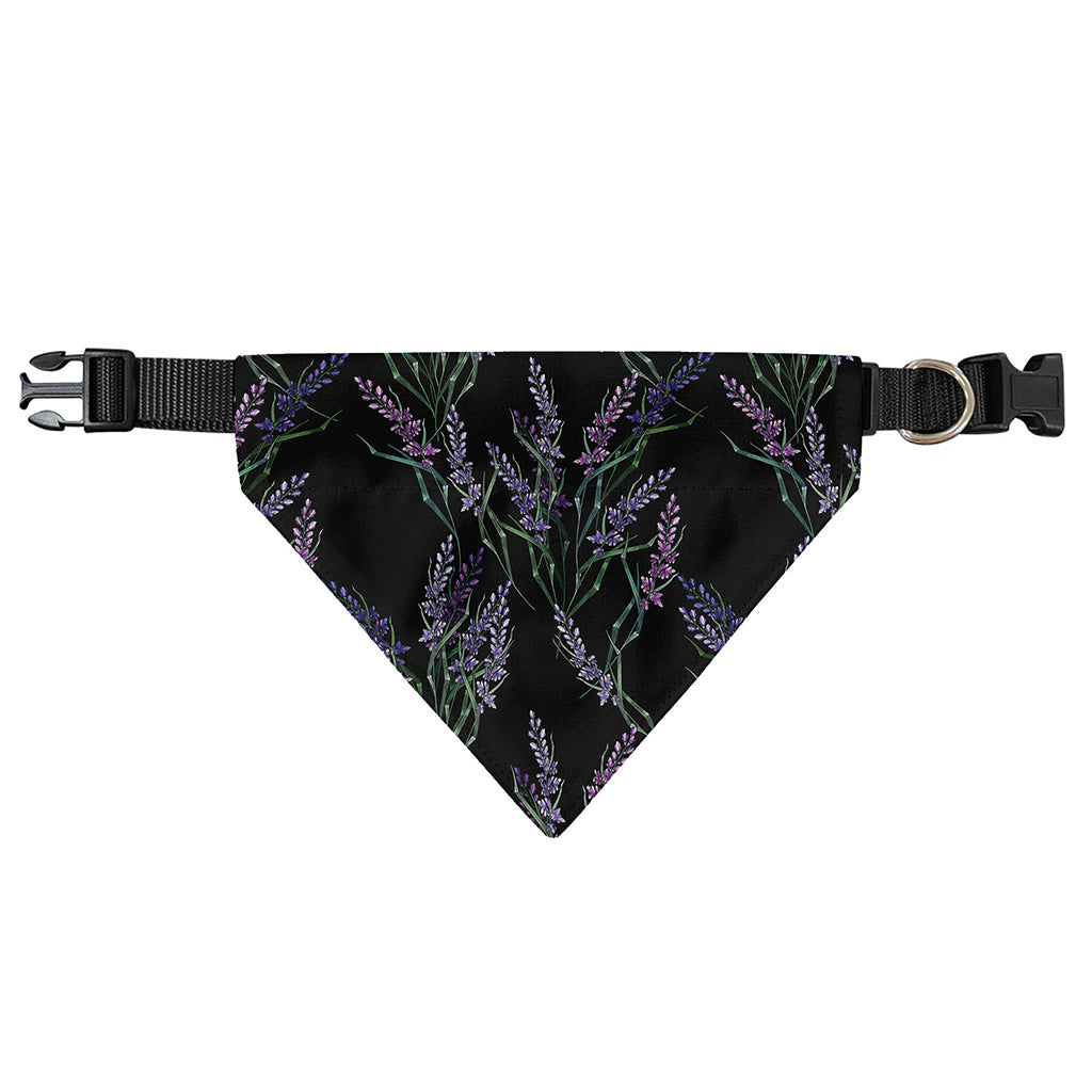 Embroidery Lavender Pattern Print Over The Collar Dog Bandana