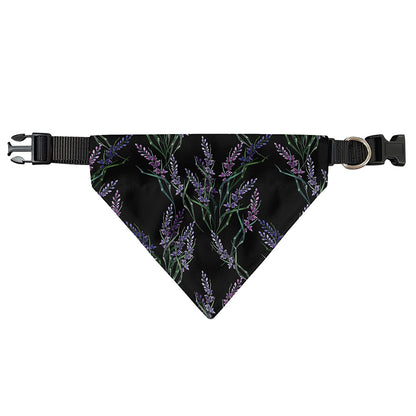 Embroidery Lavender Pattern Print Over The Collar Dog Bandana