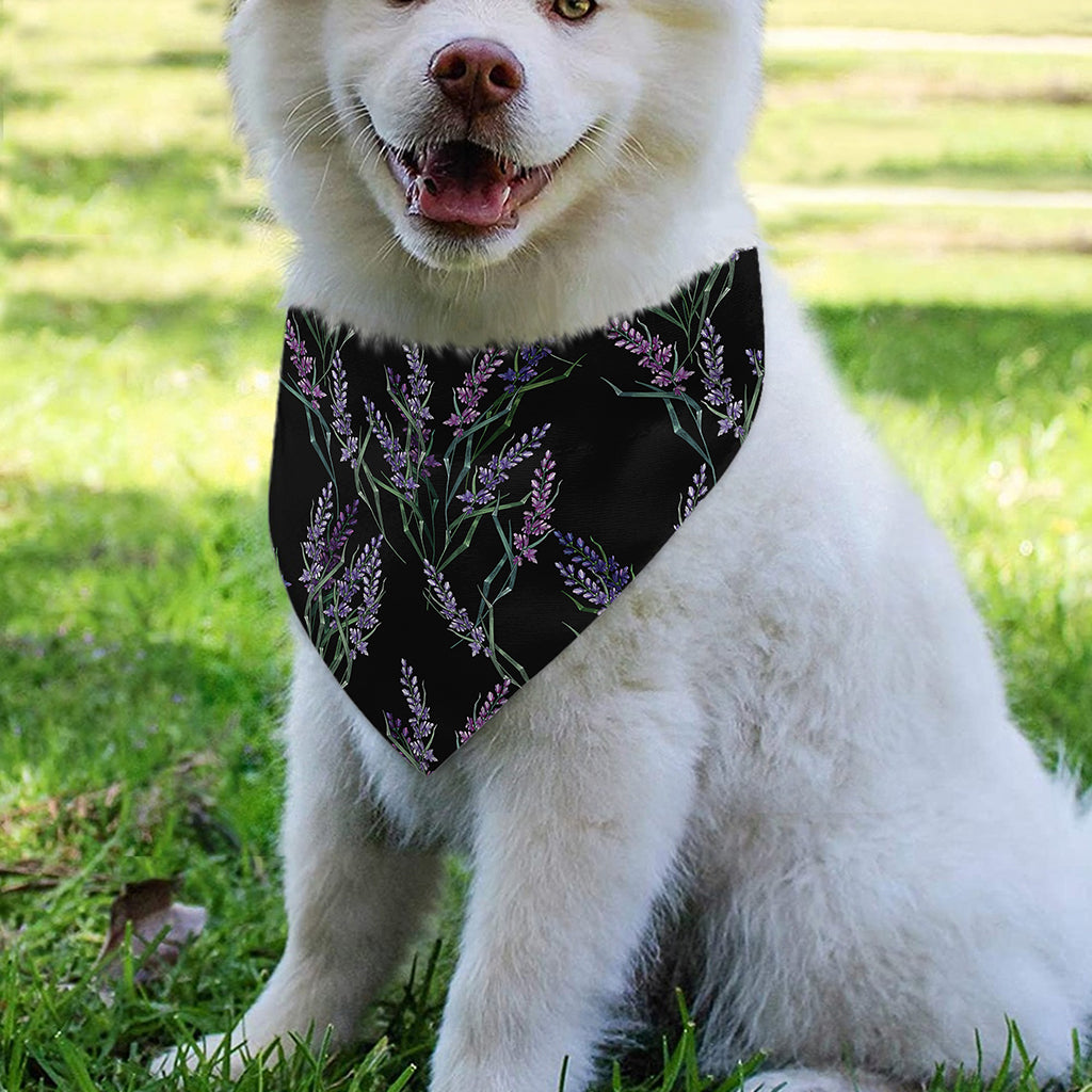 Embroidery Lavender Pattern Print Over The Collar Dog Bandana