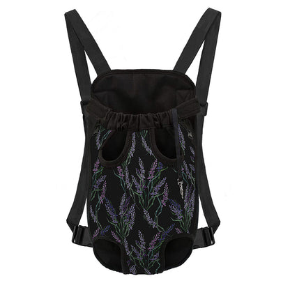 Embroidery Lavender Pattern Print Pet Carrier Backpack