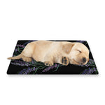 Embroidery Lavender Pattern Print Pet Cooling Mat Cover
