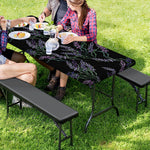 Embroidery Lavender Pattern Print Picnic Table Cover