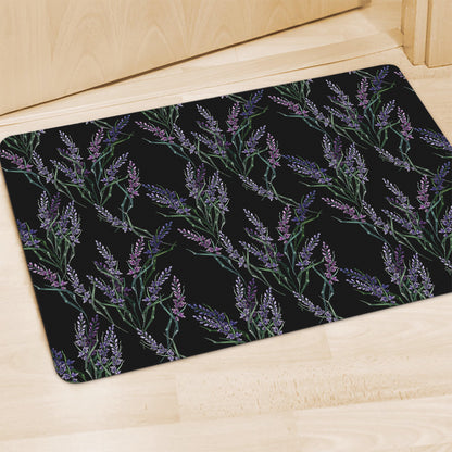 Embroidery Lavender Pattern Print Polyester Doormat