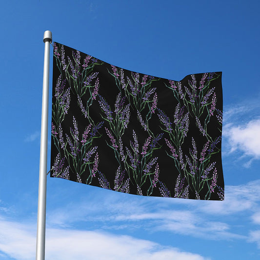 Embroidery Lavender Pattern Print Polyester Flag