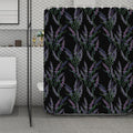Embroidery Lavender Pattern Print Polyester Shower Curtain