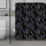 Embroidery Lavender Pattern Print Polyester Shower Curtain
