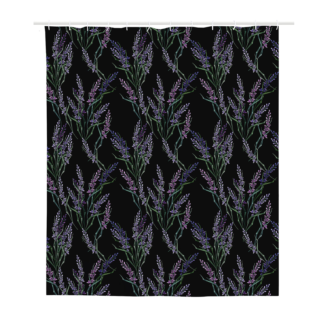 Embroidery Lavender Pattern Print Polyester Shower Curtain