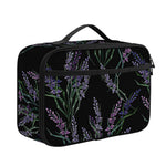 Embroidery Lavender Pattern Print Portable Lunch Bag