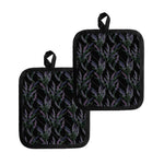 Embroidery Lavender Pattern Print Pot Holders