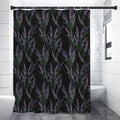 Embroidery Lavender Pattern Print Premium Shower Curtain