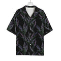 Embroidery Lavender Pattern Print Rayon Hawaiian Shirt