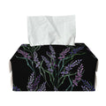Embroidery Lavender Pattern Print Rectangle Tissue Box Cover