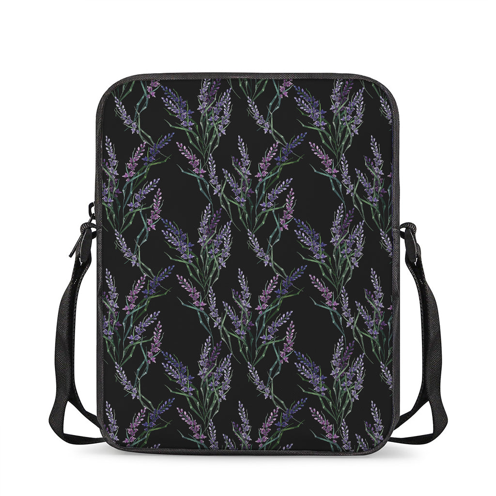 Embroidery Lavender Pattern Print Rectangular Crossbody Bag