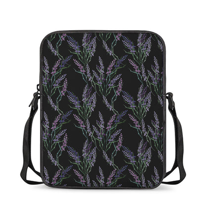 Embroidery Lavender Pattern Print Rectangular Crossbody Bag