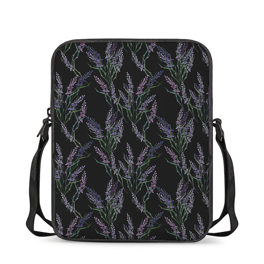 Embroidery Lavender Pattern Print Rectangular Crossbody Bag