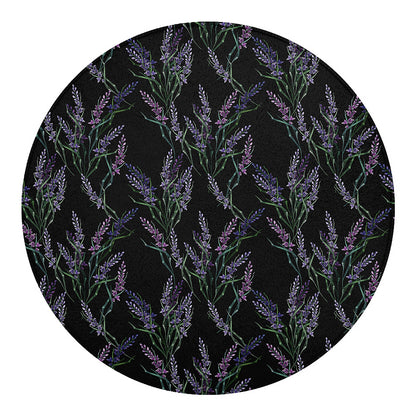 Embroidery Lavender Pattern Print Round Blanket